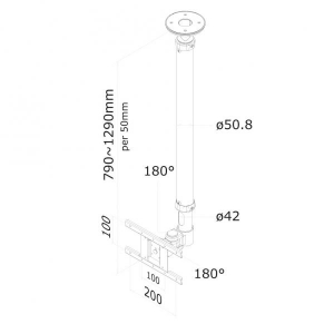 LCD/TFT ceiling mount - height: 79-129 c