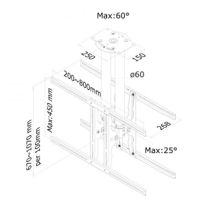 LCD/Plasma kantelbare ceiling mount - ho