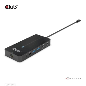 CLUB3D Type-C 7-in-1 hub met 2x HDMI, 2x USB Gen1 Type-A, 1x RJ45, 1x 3.5mm Audio,1x USB Gen1 Type-C 100W Silicon motion chip ge