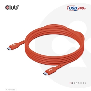 CLUB3D USB2 Type-C Bi-Directional USB-IF Certified Cable Data 480Mb, PD 240W(48V/5A) EPR M/M 3m / 9.84 ft