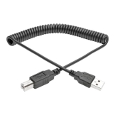 Tripp Lite U022-006-COIL USB-kabel 1,8 m USB 2.0 USB A USB B Zwart