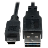 Tripp Lite UR030-001 USB-kabel 0,3 m USB 2.0 USB A Mini-USB B Zwart