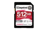 Kingston Technology 512GB Canvas React Plus SDXC UHS-II 280R/150W U3 V60 voor Full HD/4K