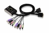 ATEN 2-poorts USB DVI-/audiokabel KVM-switch met externe poortselectieschakelaar