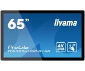 iiyama TF6539UHSC-B1AG interactive whiteboards & accessories 165,1 cm (65\") 3840 x 2160 Pixels Touchscreen Zwart USB