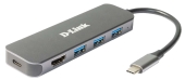 D-Link 5-in-1 USB-C Hub met HDMI/stroomvoorziening DUB-2333