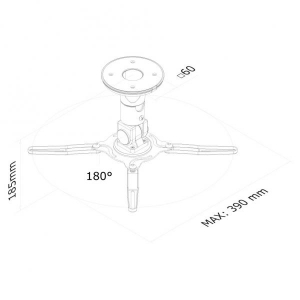 Beamer Plafondsteun hoogte 19 cm