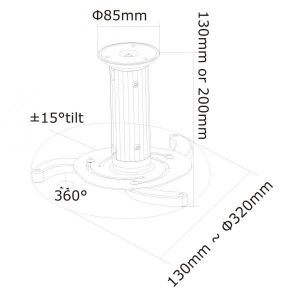 Universele plafondsteun beamers projecto