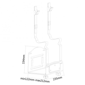 CPU Holder Wallmount / depth: 12-21 cm