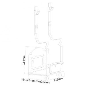 CPU Holder Wallmount / depth: 12-21 cm