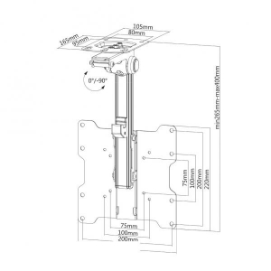Flatscreen Ceiling Mount (26.5-40 cm)