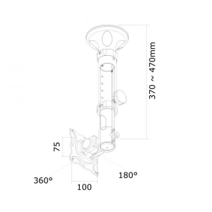 LCD/TFT ceiling mount - height: 37-47 cm