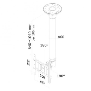 LCD TV-ARM 10-32i ceiling mount C200