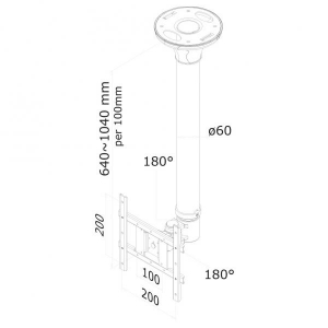 NewStar LCD/TFT/LED Plafondsteun