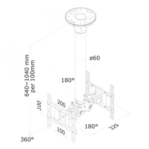 LCD TV-ARM 10-32i ceiling mounted C200