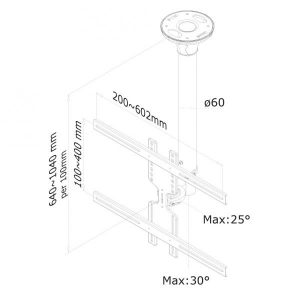 LCD/TFT ceiling mount 22-52inch.height 6