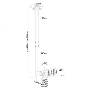 FPMA-C50SILVER ceiling mount (60-85cm)