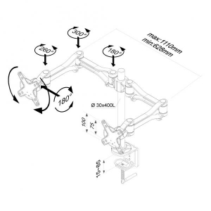 LCD-ARM 5 movements silverD1030D 2xL