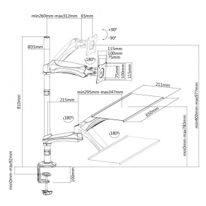 Flatscreen Keyboard Mouse Desk Mount