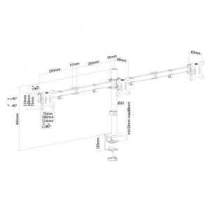 Flat Screen Desk Mount 10-27I Black