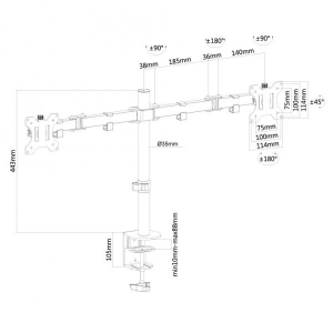 Flat Screen Desk Mount 10-32I Black