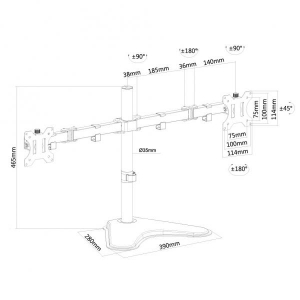 Flat Screen Desk Mount 10-32I Black