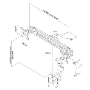 LCD/TFT Deskmount for 2 screens