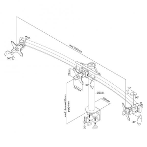 Flatscreen Bureausteun black (klem)