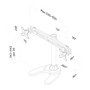 LCD/TFT Deskstand for 2 screens