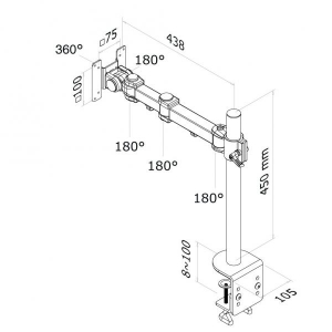 LCD-ARM 5 movements black D960