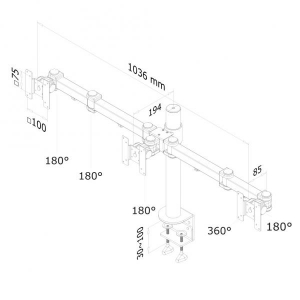 LCD/TFT Deskmount for 3 screens