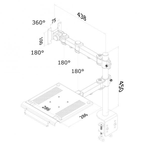 Flatscreen Desk Mount (clamp) with noteb