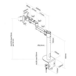 Flat Screen Desk Mount (clamp) high cap.