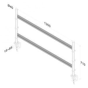 Toolbar for 6 screens (70cm hoog/130cm