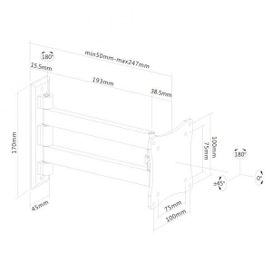 LCD TV-ARM 4 movements silver W820