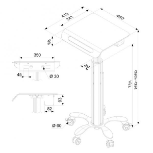 Mobile Laptop Cart 10-22I Creme