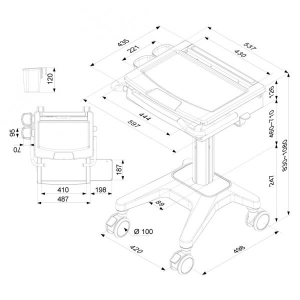 Mobile Laptop Cart 10-22I Creme