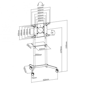 Mobile Flat Screen Floor Stand (h=160cm)