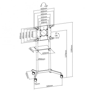 Mobile Flat Screen Floor Stand (h=160cm)