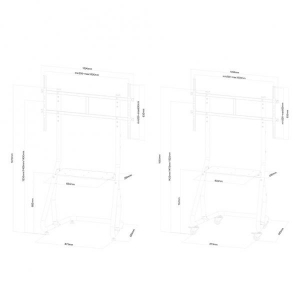 Mobile Flat Screen Floor Stand 152-169cm