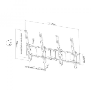 Wall Mount for menu board -2scr-portrait