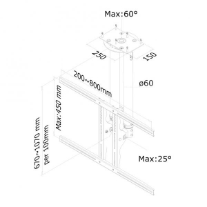 LCD/PLASMA/LED Ceiling mount Black