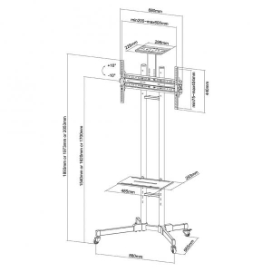 Verrijdbaar Flatscreen Meubel 1 scherm Z