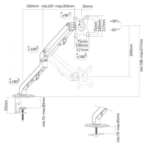 NewStar Flat Screen Desk Mount