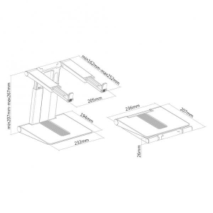 Foldable laptop stand - Silver/ black