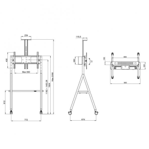 Mobile Flat Screen Floor Stand W 110-114