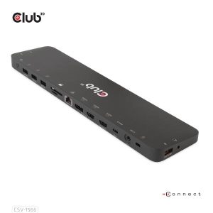 CLUB3D USB Gen1 Type-C Triple Display DP Alt mode Displaylink Dynamic PD Charging Dock met 120 Watt PS *Geschikt voor zwaardere 