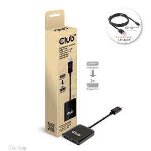 CLUB3D Multistream Transport (MST) Hub DisplayPort™1.4 naar DisplayPort™1.4 Dual Monitor 4K60Hz M/V