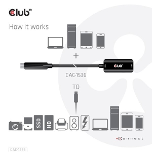 CLUB3D USB Gen2 Type-C to Type-A Cable 10Gbps M/V 5m