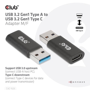 CLUB3D USB 3.2 Gen1 Type A to USB 3.2 Gen1 Type C Adapter M/F